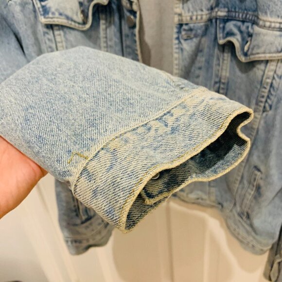 Rare Vintage 90's GAP Denim Jacket USA 2XL Men's TRUCKER Jean Jacket Chore Work - Picture 7 of 11